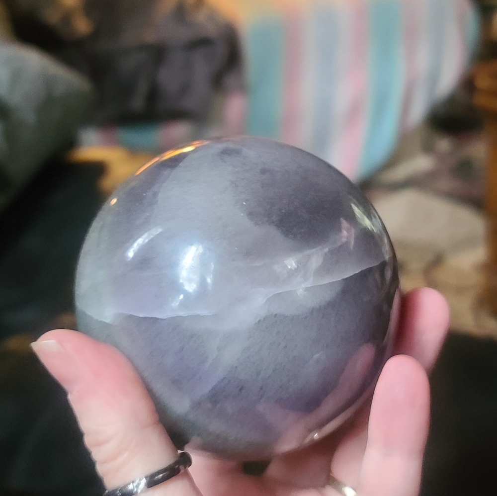 Beautiful rainbow Fluorite sphere #1 more than 8" diameter! - Picture 5 of 11